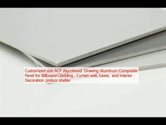 কাস্টমাইজড আকারের এসিপি অ্যালুকোবন্ড অ্যালুমিনিয়াম কম্পোজিট প্যানেল বিল্ডবোর্ড আচ্ছাদন, পর্দা প্রাচীর, ইয়েভস এবং অভ্যন্তরীণ সজ্জা, অভ্যন্তরীণ আশ্রয় জন্য
